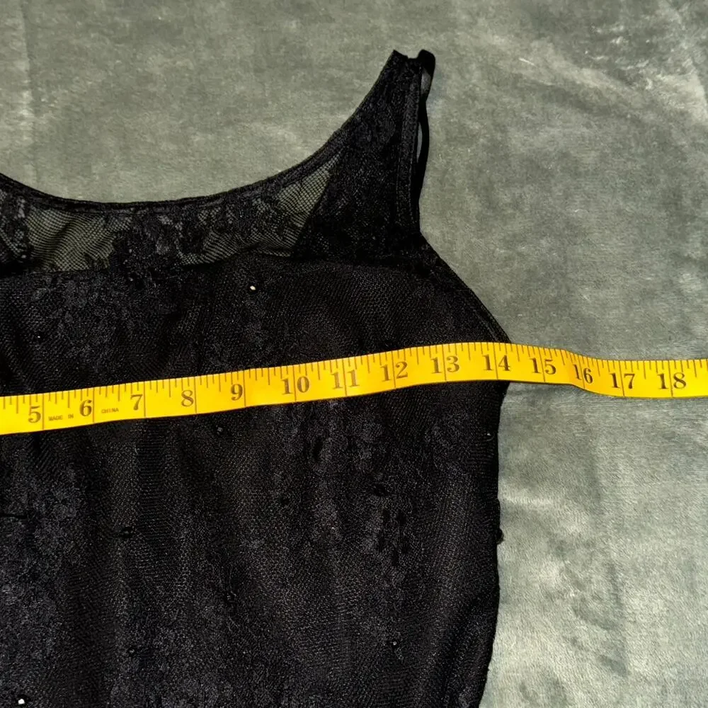 Pearl By Georgina Chapman of Marchesa Cocktail Dress Women's 4 Black Mesh Peplum